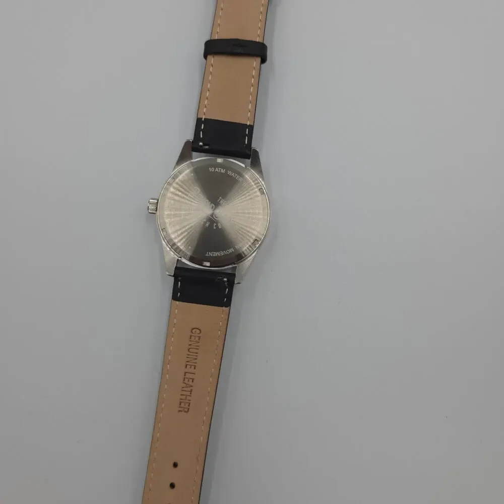 The Beyond Boring Watch Company in White Sunburst Watch Black Leather 39mm